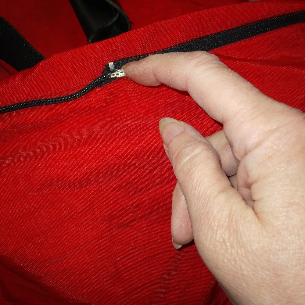 Vintage 90s Marlboro Unlimited Large Duffle Bag Logo Black Red DAMAGED